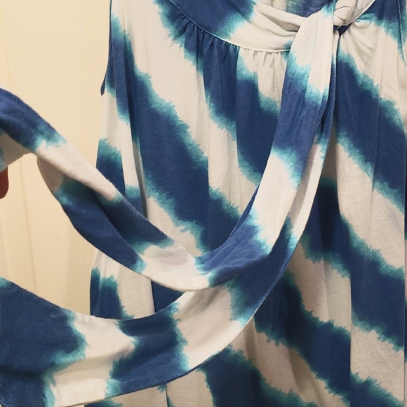 MICHAEL Michael Kors White, Blue & Torquoise Striped Tank Size: S/P - Picture 3 of 8